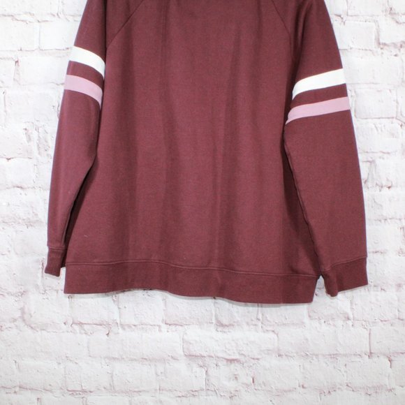 LL Bean 1912 Sweatshirt Quarter-Zip Colorblock Pink Maroon Size 2X - Picture 6 of 9